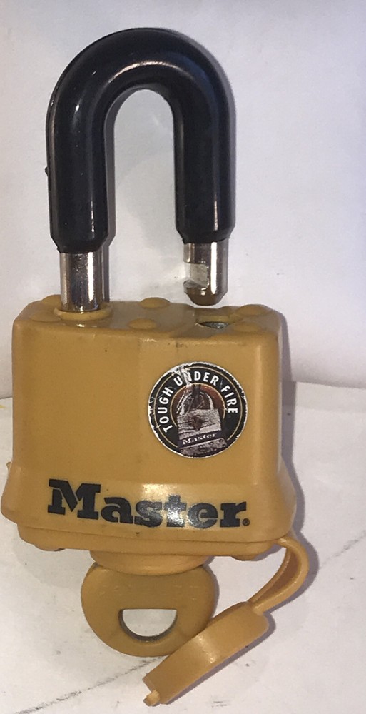 Master Lock Tough Under Fire Yellow Weather Resistant Pad Lock
