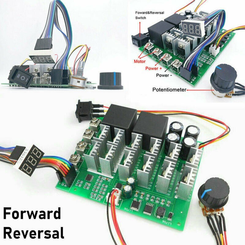 Digital 100A 10-55V PWM DC Motor Speed Controller Forward Reversal adjustable