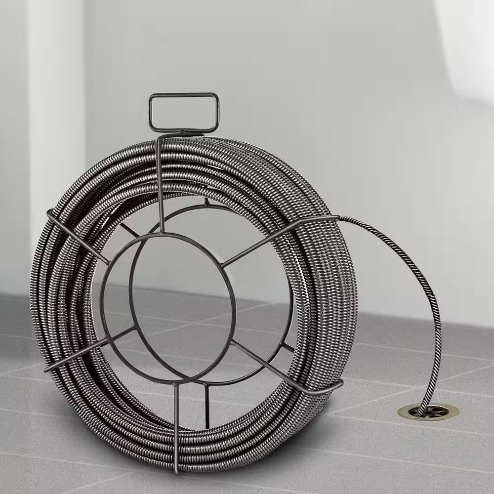 Drain Cleaning Cable 75 Ft. X 3/8 In. Solid Core Cable Sewer Cable Drain Auger C