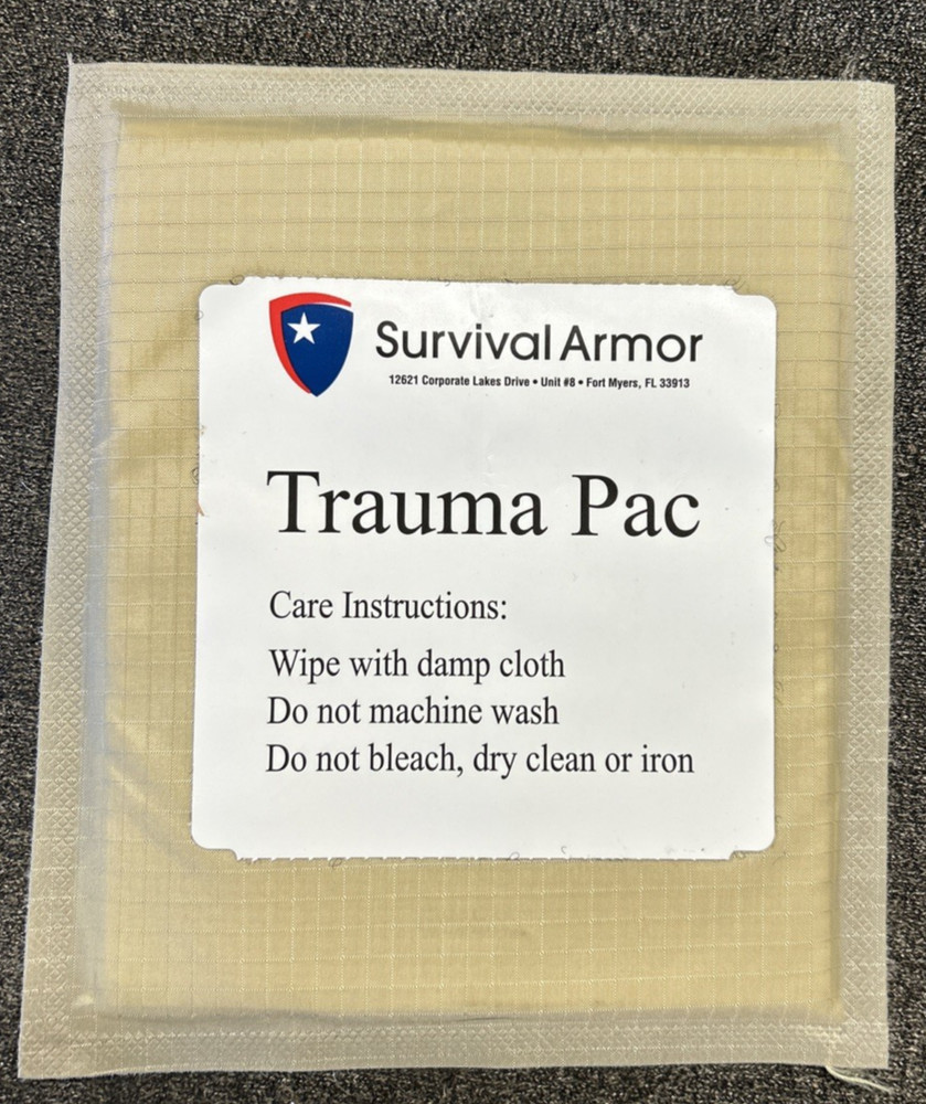 Survival Armor  Soft Ballistic Trauma Plate Insert - 5" x 6"