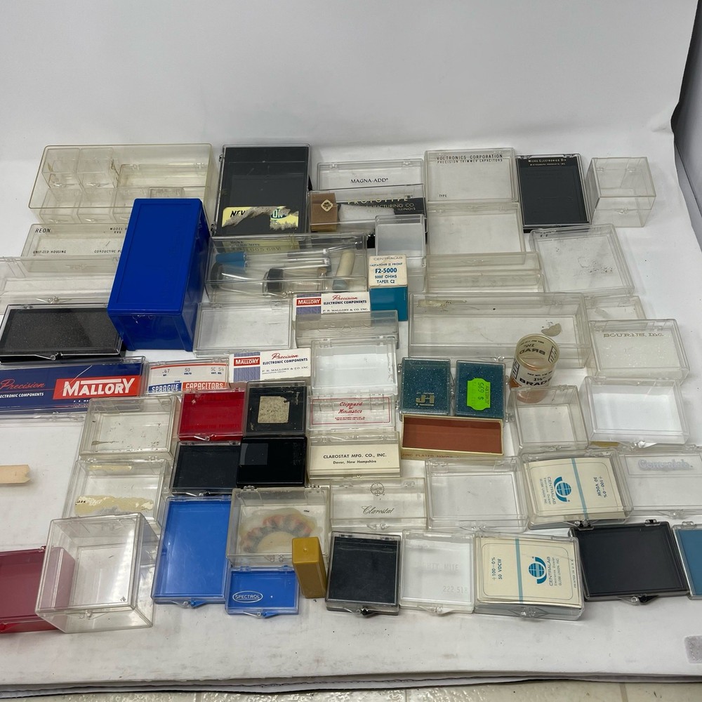 Lot of Empty Vintage Plastic Boxes Containers Electronics