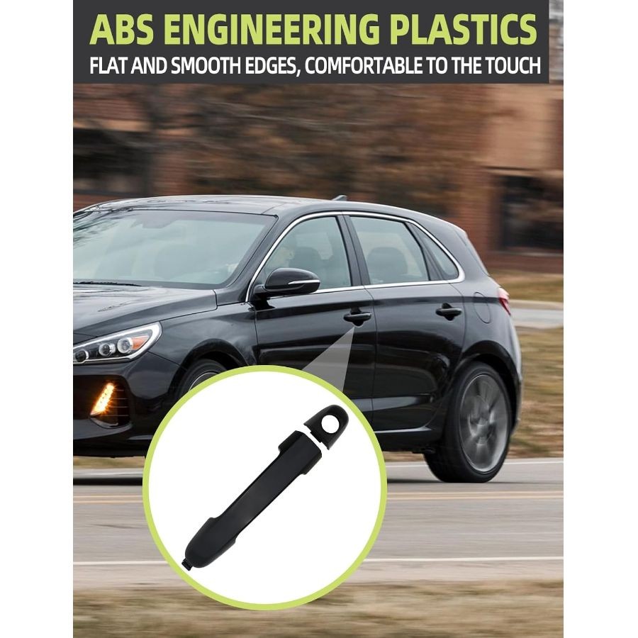 Exterior Door Handle Black Front Left Driver Side Compatible with 2007 2008 2009