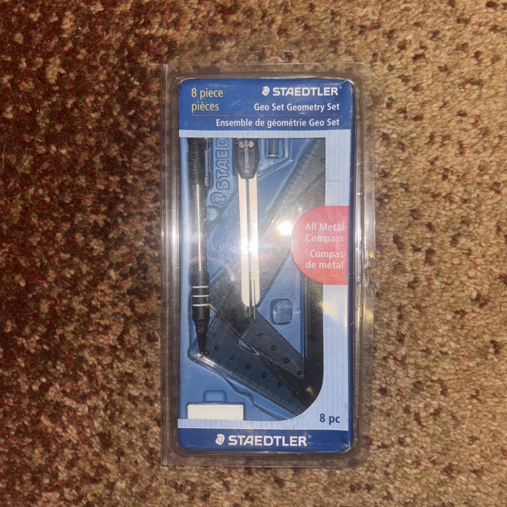 8 Piece Staedtler Geo Set Geometry Set. New.