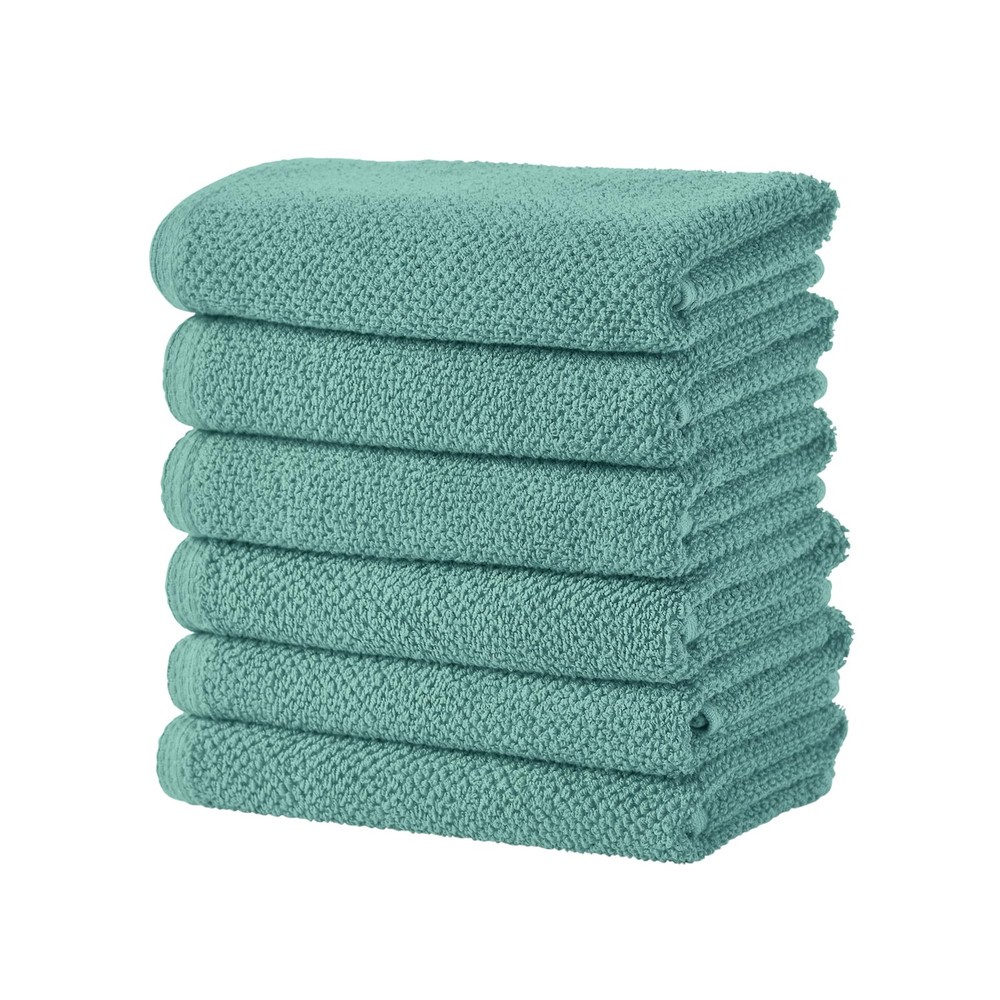 Quick Dry Hand Towels, 6 Pack, Cotton, Durable, Green