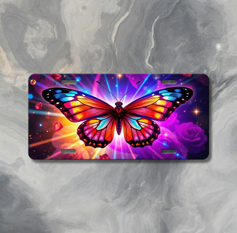Fantasy Butterfly License Plate Front Plate Custom Text Available Butterfly Artw