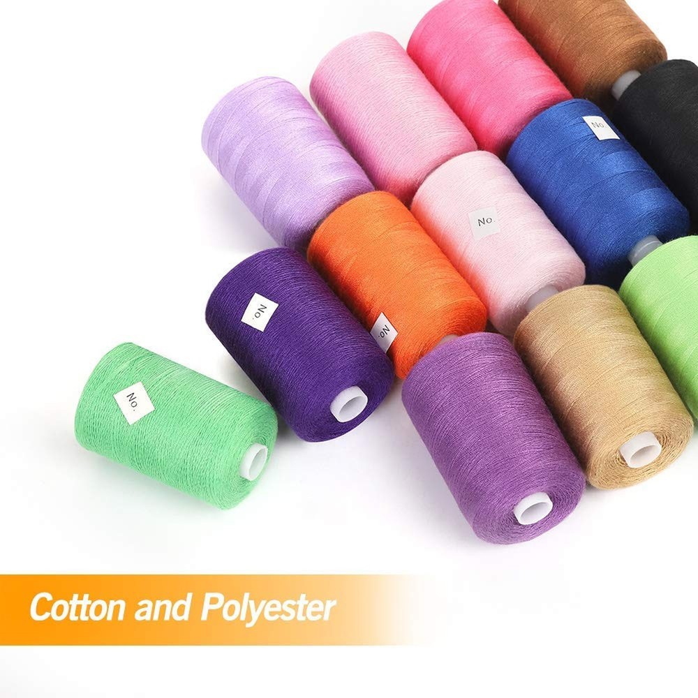 NEX 24 PCS Sewing Thread Kit, 24 Colors 1000yd Spool Polyester Thread Assortm...