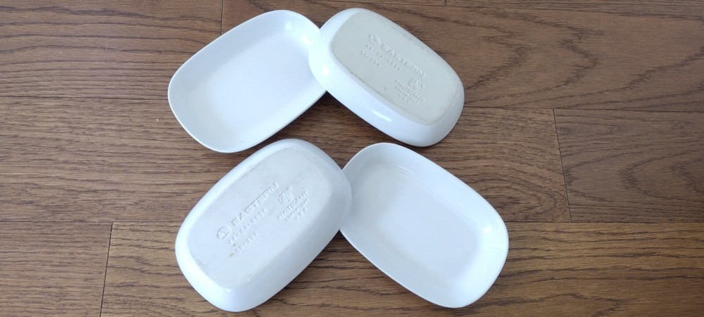 4 Vintage EASTERN AIRLINES RECTANGULAR DISHES DISH PLATES FIRST CLASS