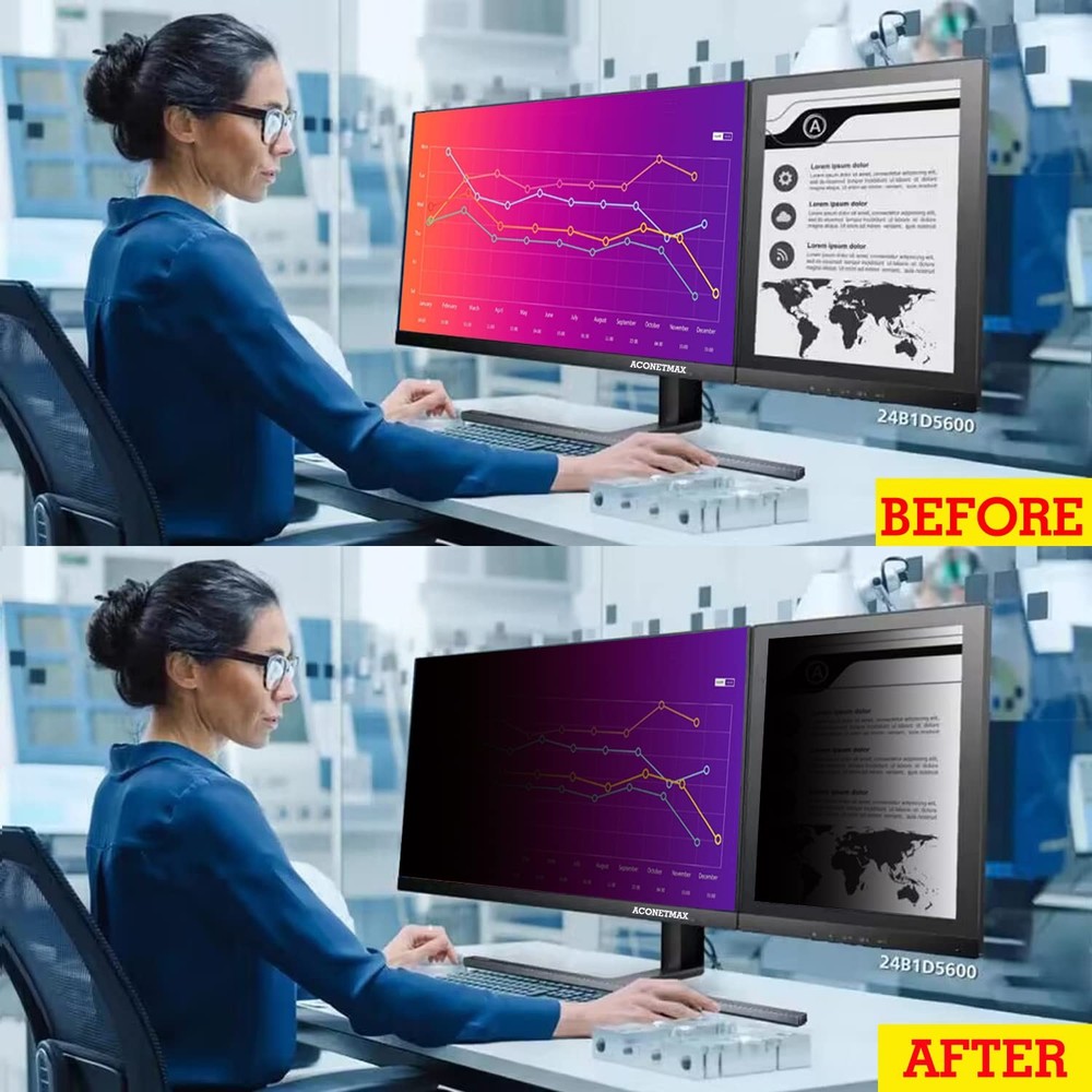 [2 Pack] 19 Inches Privacy Screen Filter for Computer 16:10 Widescreen Monito...