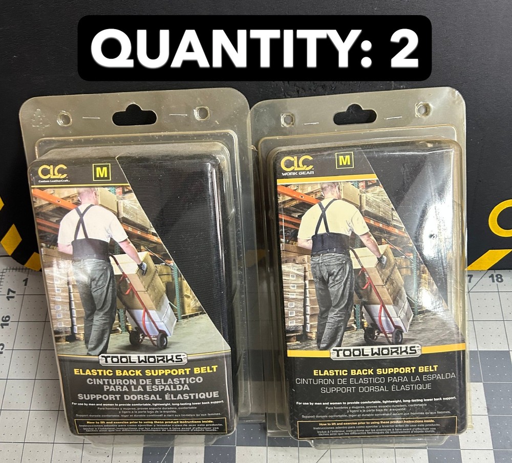 NOS 2-pack lot CLC Tool Works Elastic Back Support Belt Gear Size Medium