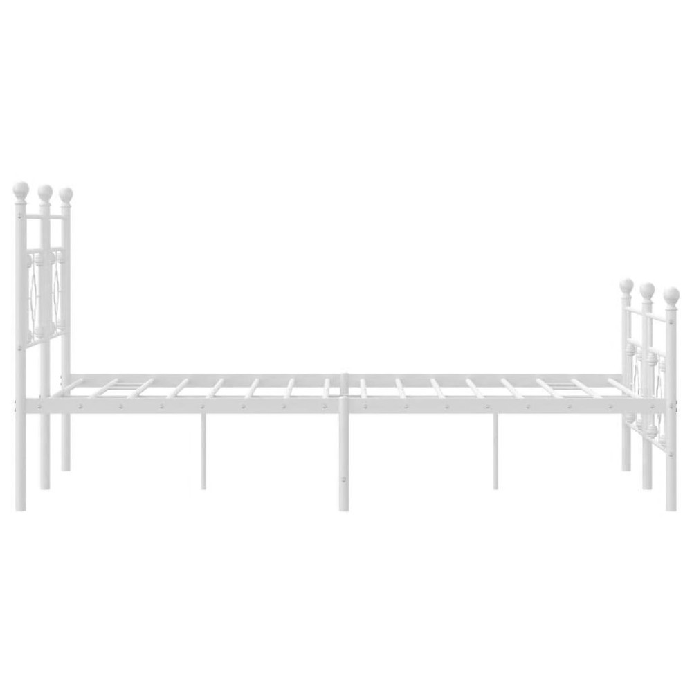 Bed Frame White Powder-coated steel King Size Bed Frame