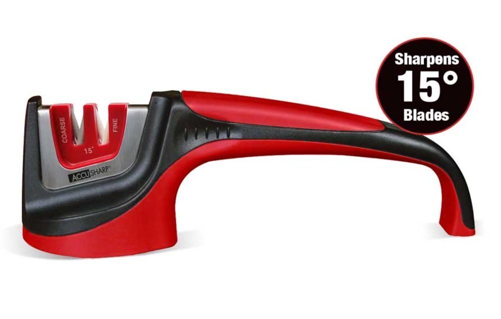 AccuSharp Asian-Style Knife Sharpener, Pull-Through, Red/Black #052C