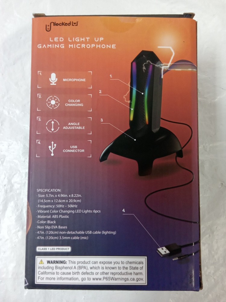 (OPEN BOX) Unlocked LED Light Up Gaming Microphone