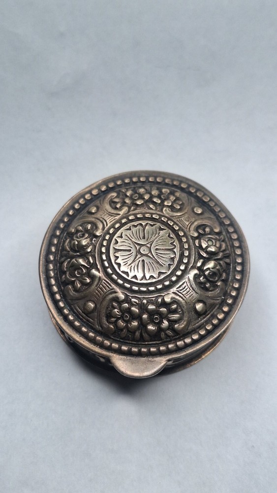 Antique Snuff Pill Trinket Box 800 Silver