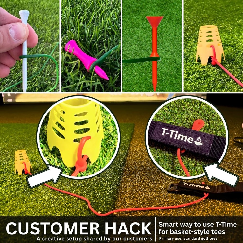 ® Golf Tee Anchor Leash & Tether – Patented – Keeps Tees in Place for Driving...