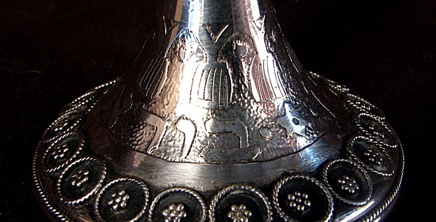 LG STERLING KIDDISH CUP ENGRAVED PRAYER STANETSKY SILVER