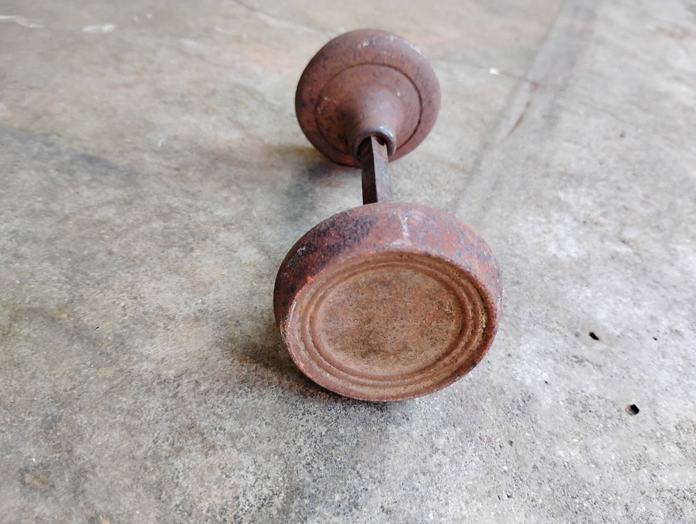 Vintage Pair Metal Door Knobs Victorian style Classic Rusted