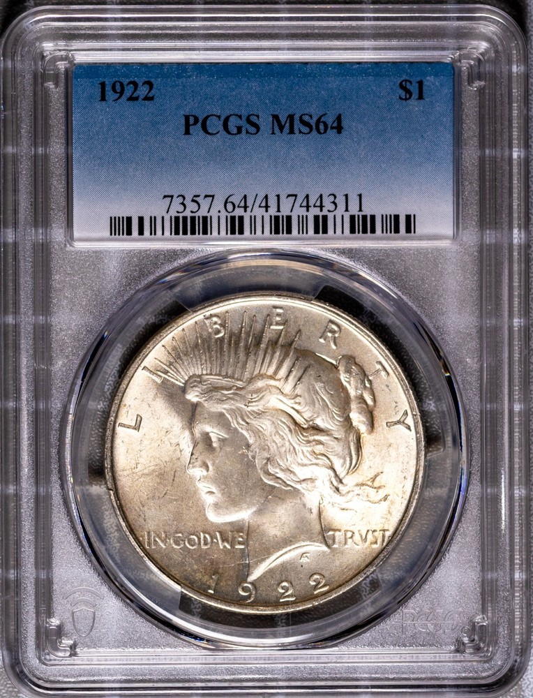 1922 Silver Peace Dollar MS 64 PCGS # 41744311 + Bonus