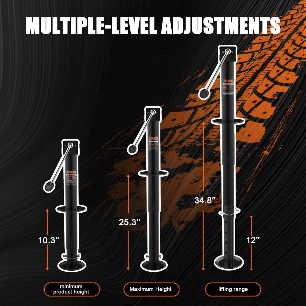 A-Frame Trailer Jack 5000 lbs, 20-24V Cordless Drill Compatible, Drop Tong Jack
