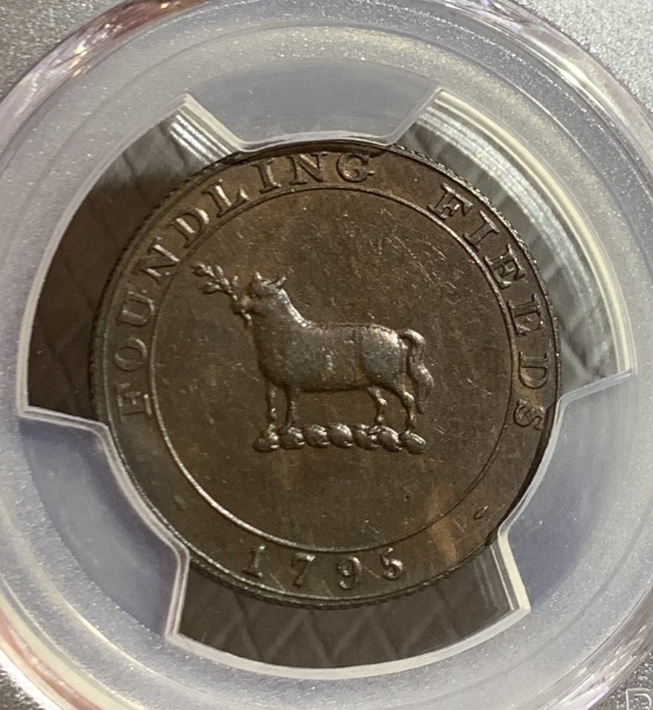 1795 GREAT BRITAIN TOKEN 1/2 PENNY PCGS MS61BN MIDDLESEX FOUNDING FIELDS