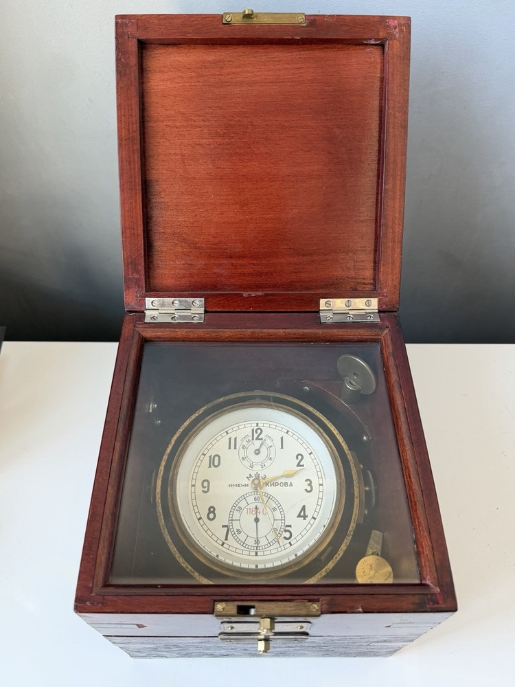 Soviet Marine Ship Chronometer Kirova USSR Navy Deck Clock Serviced