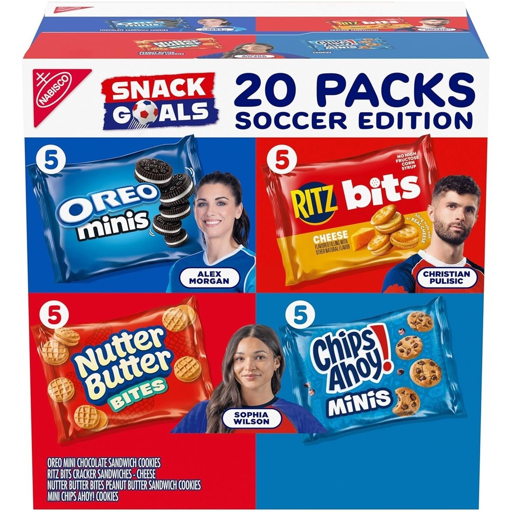 20 Pack Assorted Snacks: OREO Mini, CHIPS AHOY! & RITZ for Lunch Boxes & Parties