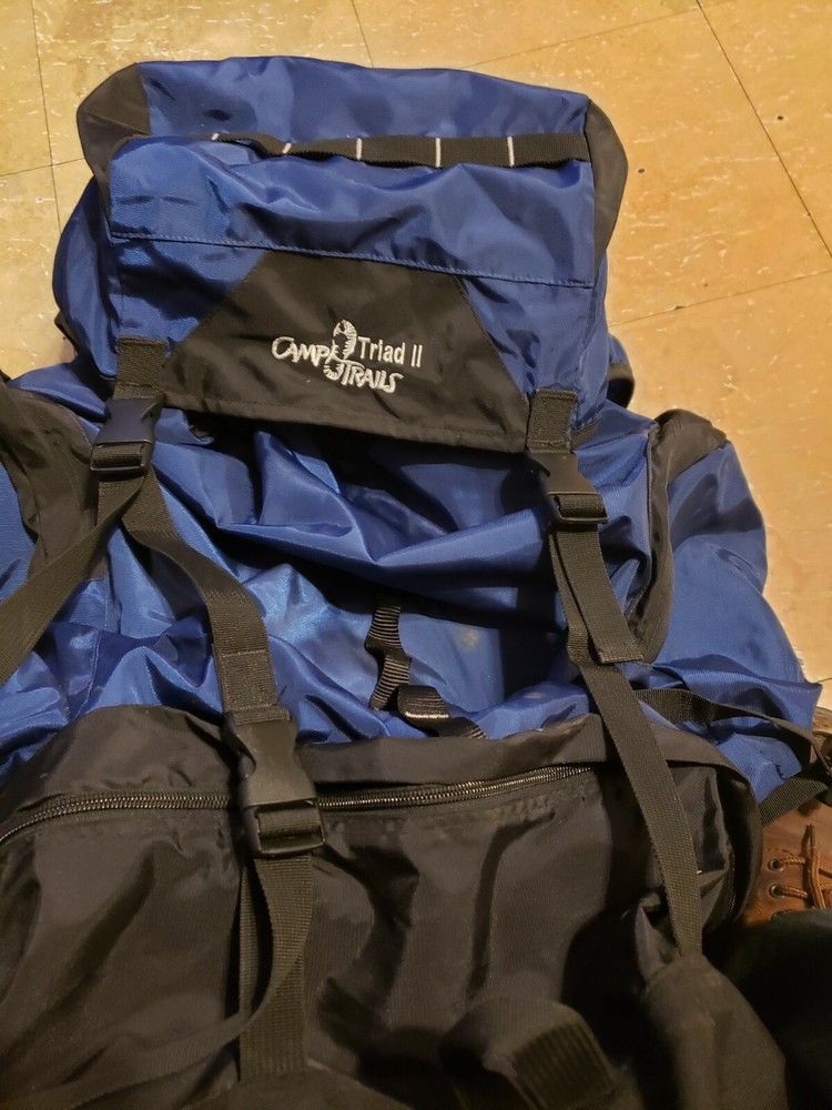 Camp Trails Blue Large Hiking Backpack Adjustable Trail Bag