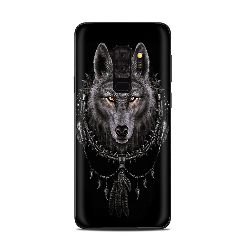 Samsung Galaxy S9 Plus Skins Decals - Wolf dreamcatcher back white