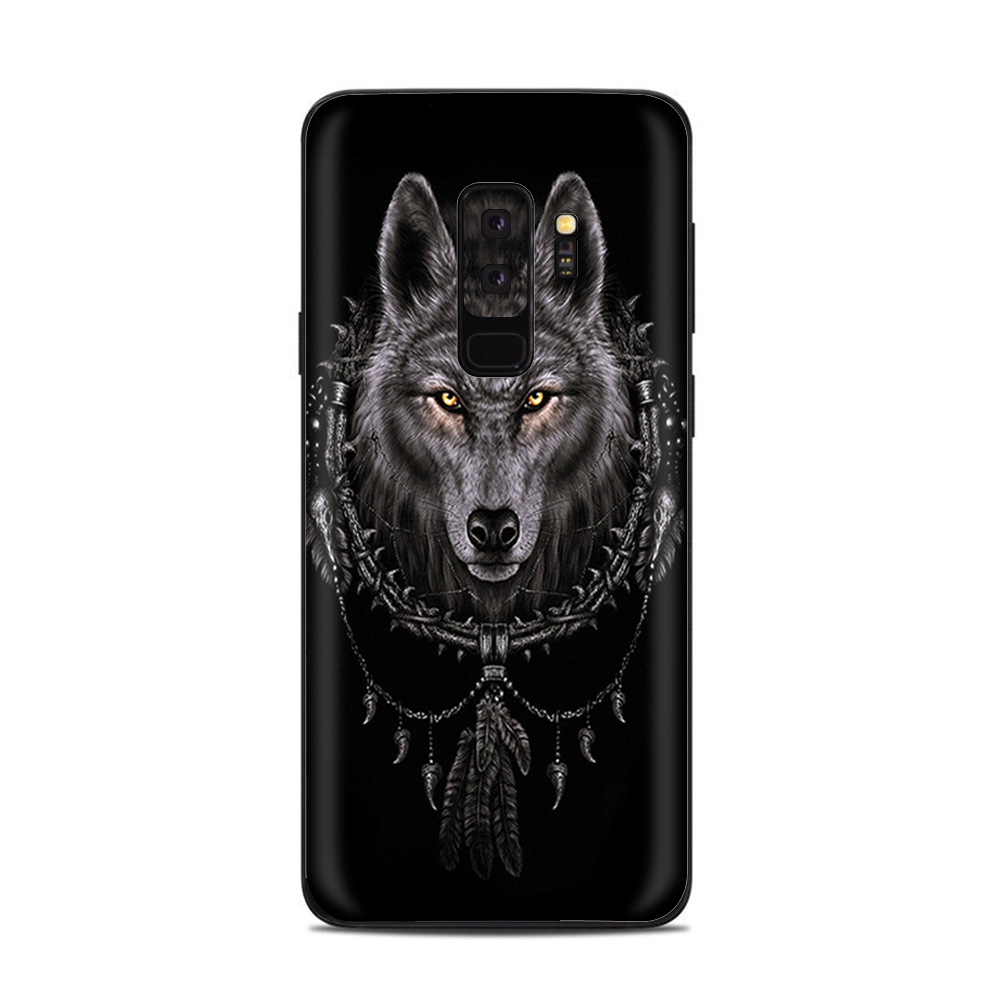 Samsung Galaxy S9 Plus Skins Decals - Wolf dreamcatcher back white