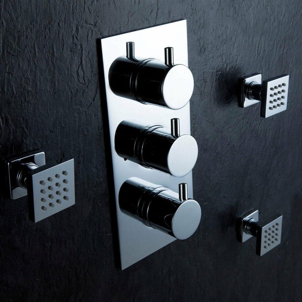 Bathroom Shower Head Set 12" Water Power LED (Ceiling) Rainfall Spray - Chrome