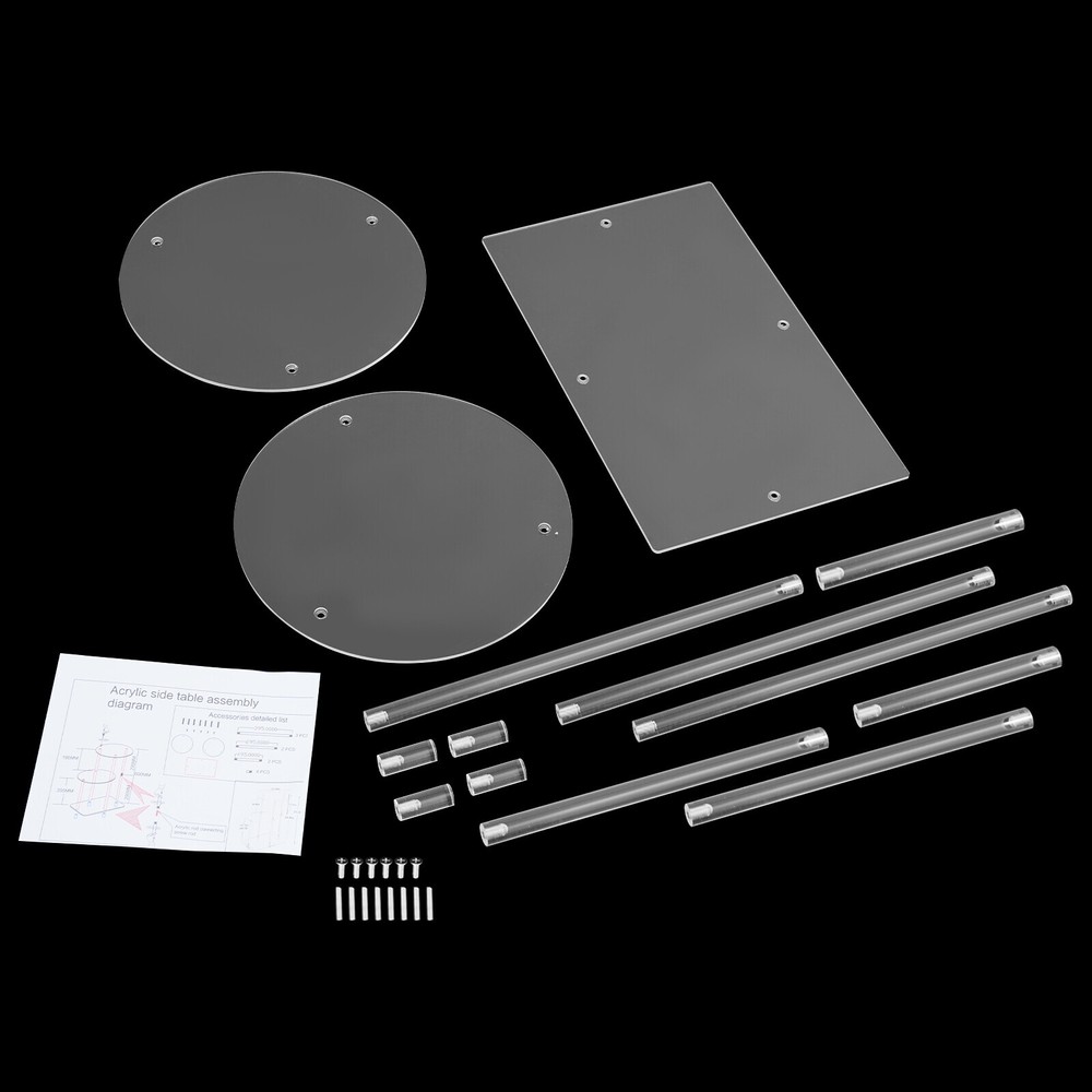 Side Table Home Bedside Table with Open Storage Shelf Indoor Clear Side Table US