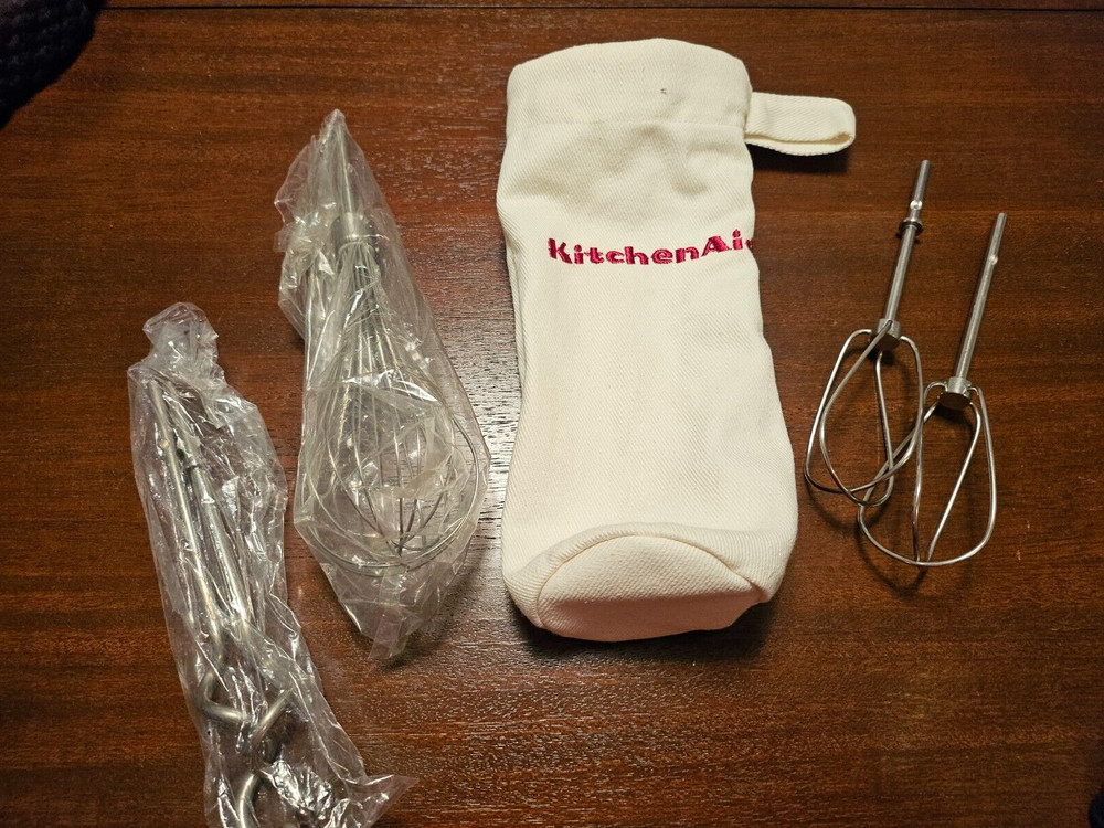 KITCHEN AID Accessory Bundle With Storage Bag Dough Hooks, Whisk, 2 Beaters