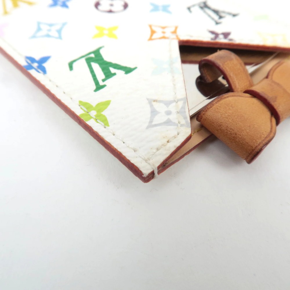 Louis Vuitton Monogram Multicolore Etui Miroir Compact Mirror Blanc M92651 Auth