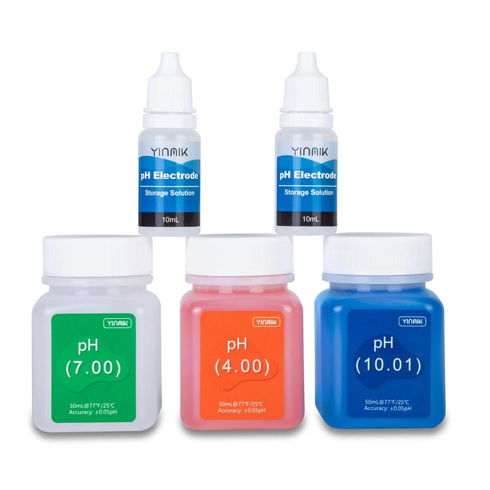 pH Calibration Solution Kit with Storage  Buffer for pH Meters - 3 Bottles