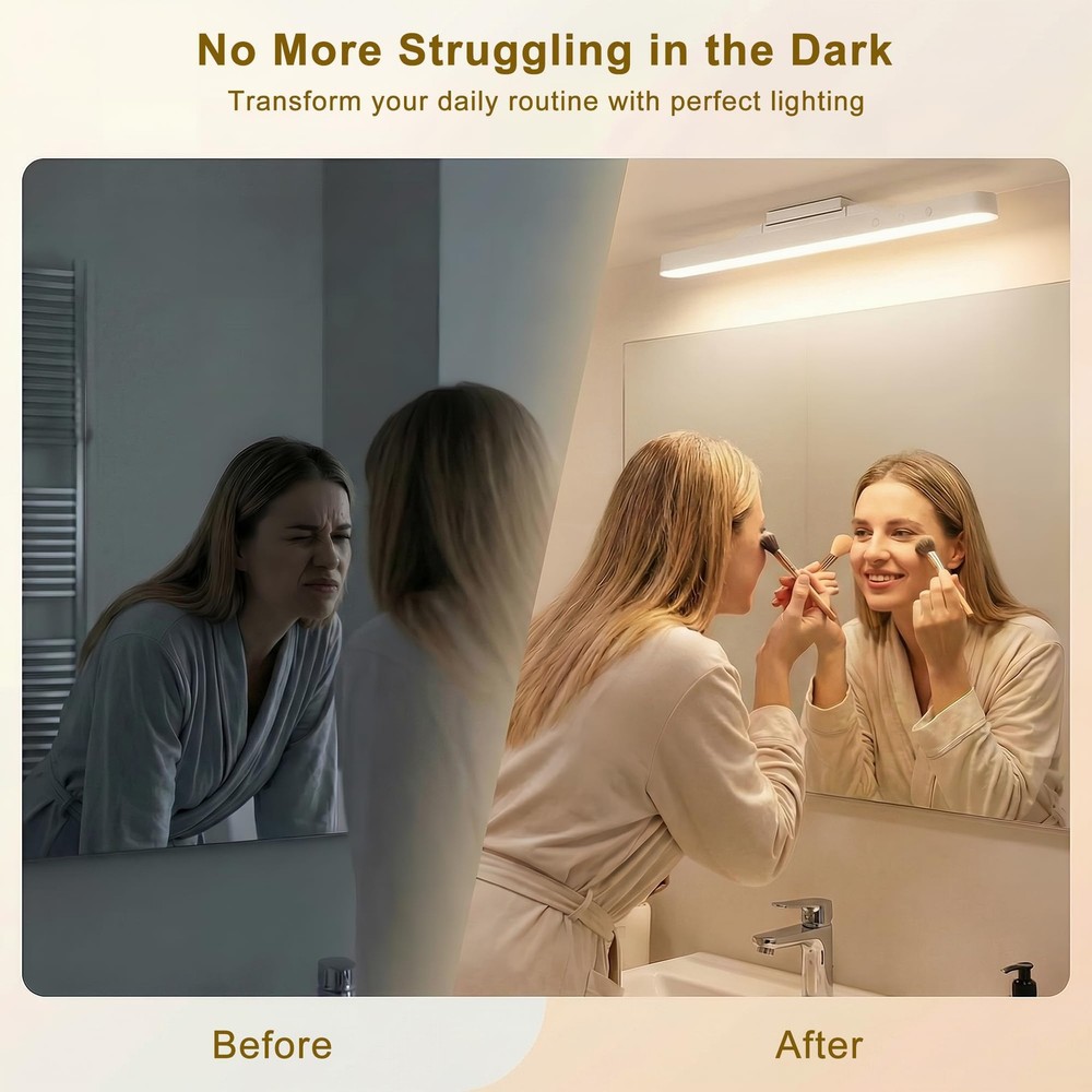 Makeup Light for Mirror, 3 Color Temperatures, Rechargeable 2000mAh