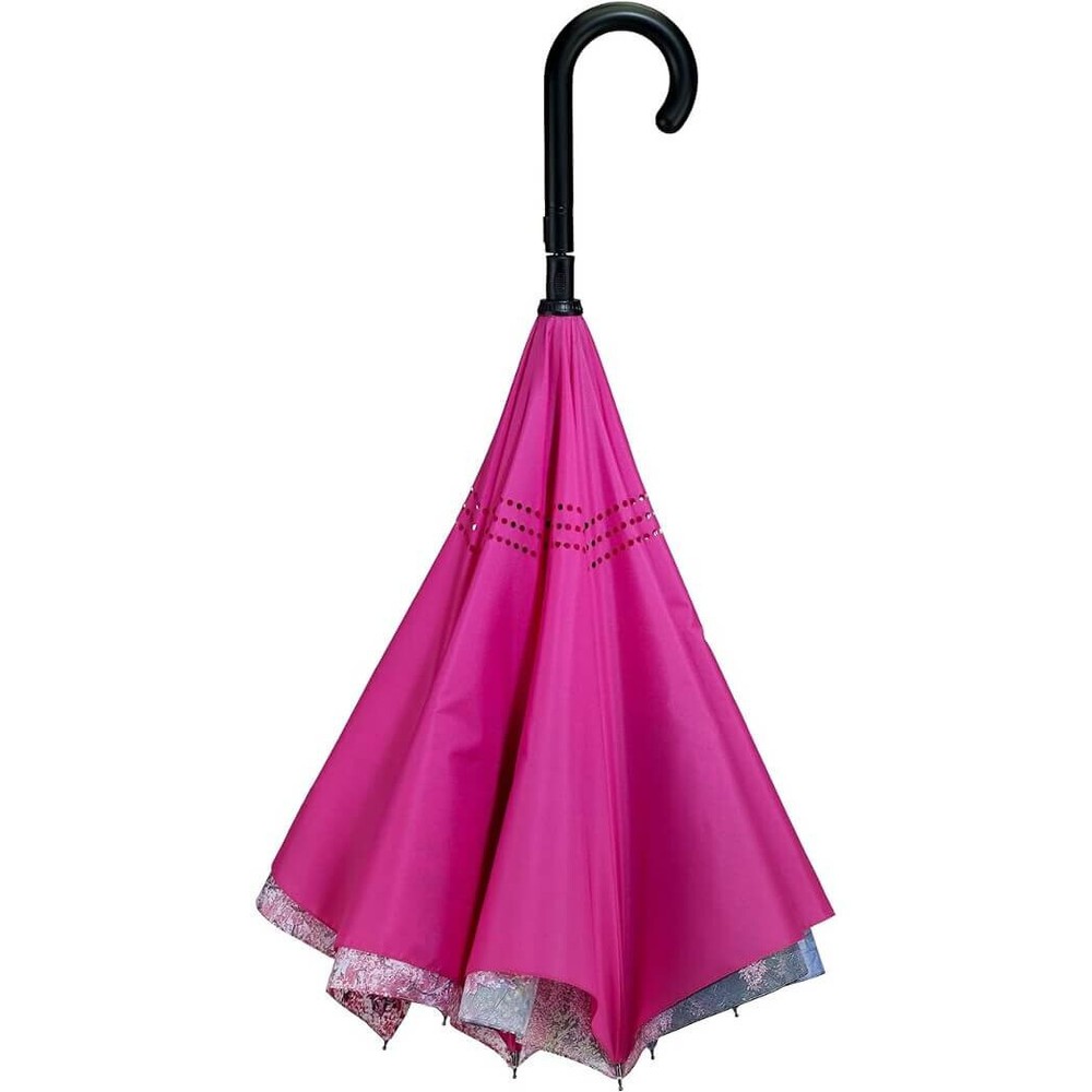 Galleria Cherry Blossoms Stick Umbrella Reverse Close, Pink