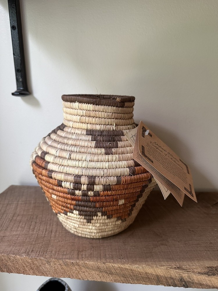 Shalimar Collection Butterfly Themed Handmade Coiled Basket COA