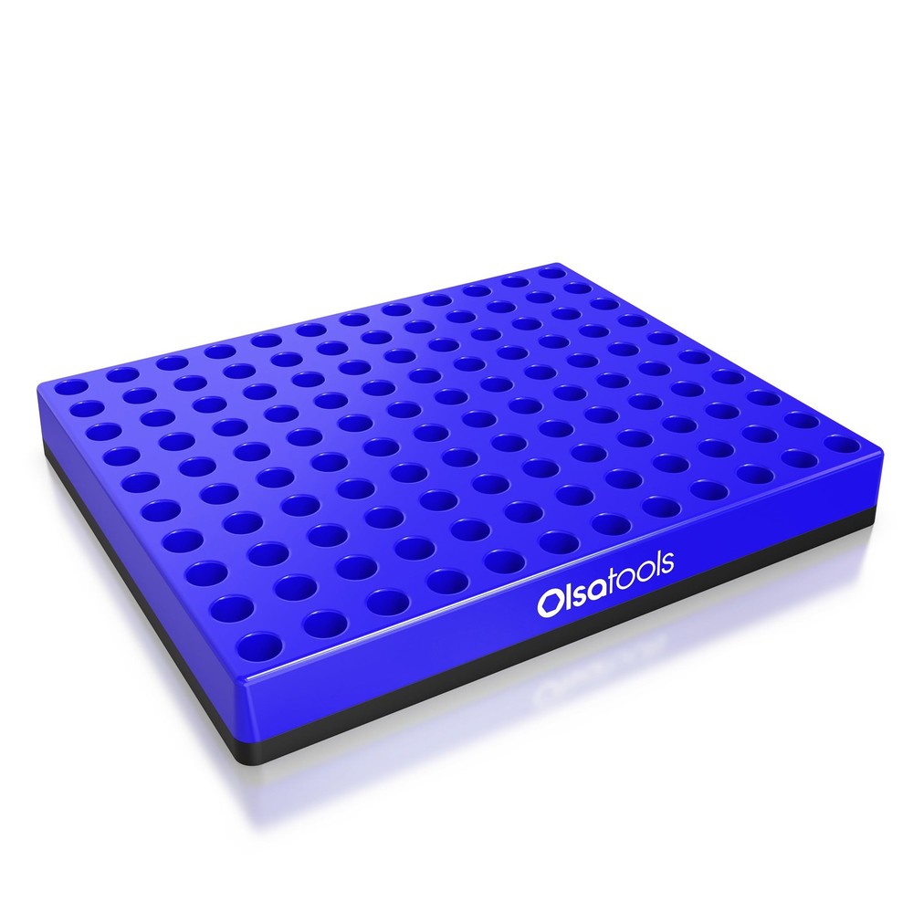 Olsa Tools XL Hex Bit Organizer - Magnetic Base - Pro Grade - Blue (1-pc)