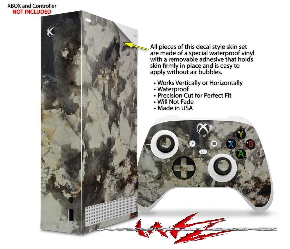 Skin Wrap for XBOX Series S Console Controller Marble Granite 04