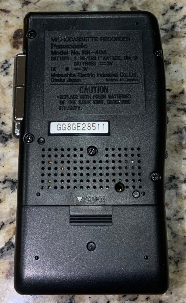 Panasonic RN-404 Black VAS Handheld Microcassette Voice Recorder Tested Works