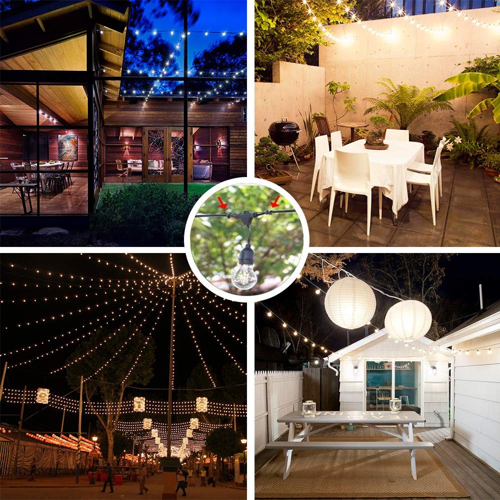 Outdoor Lights Hanging Kit,Globe String Light Suspension ,100FT Black