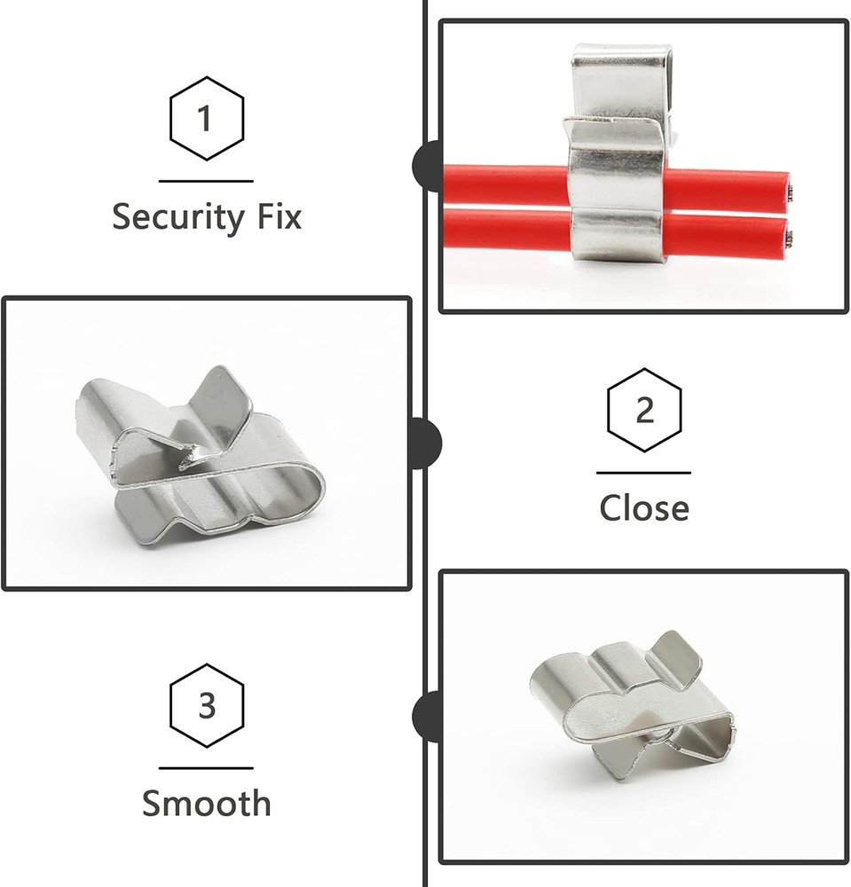 50Pcs Trailer Frame Wire Clips, 23mm Length Solar Double (50Pcs)