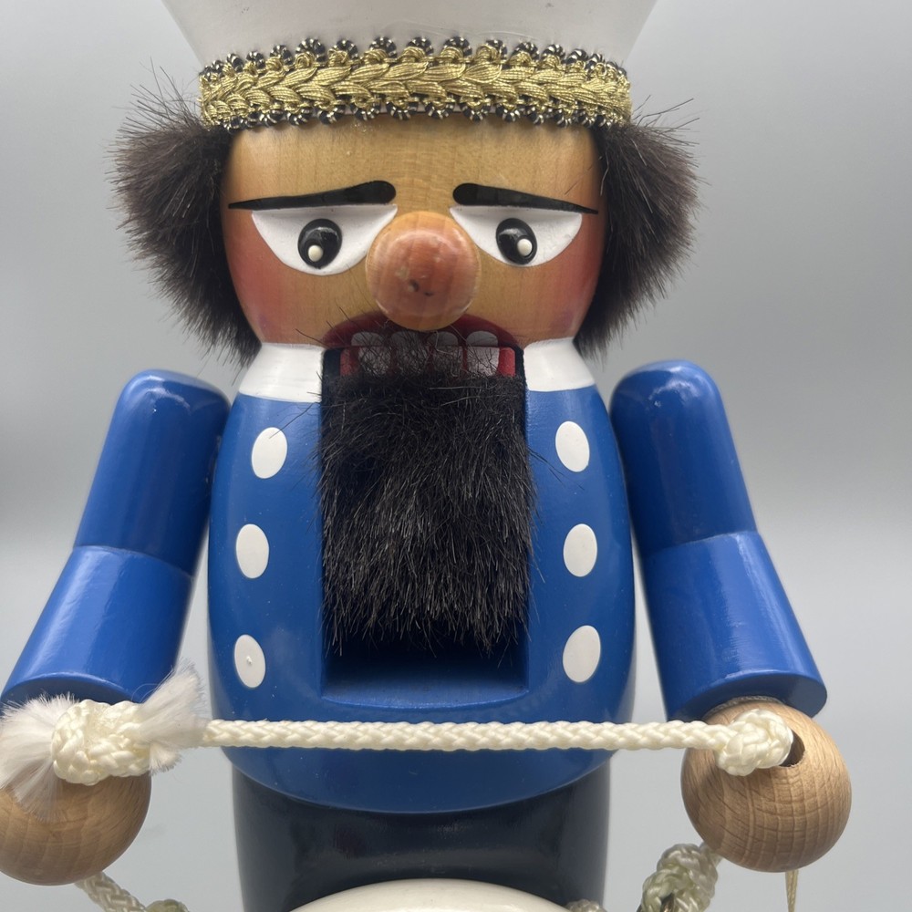 STEINBACH NUTCRACKER GERMAN WOODEN NUTCRACKER CHUBBY SAILOR S1321 Naval Captain