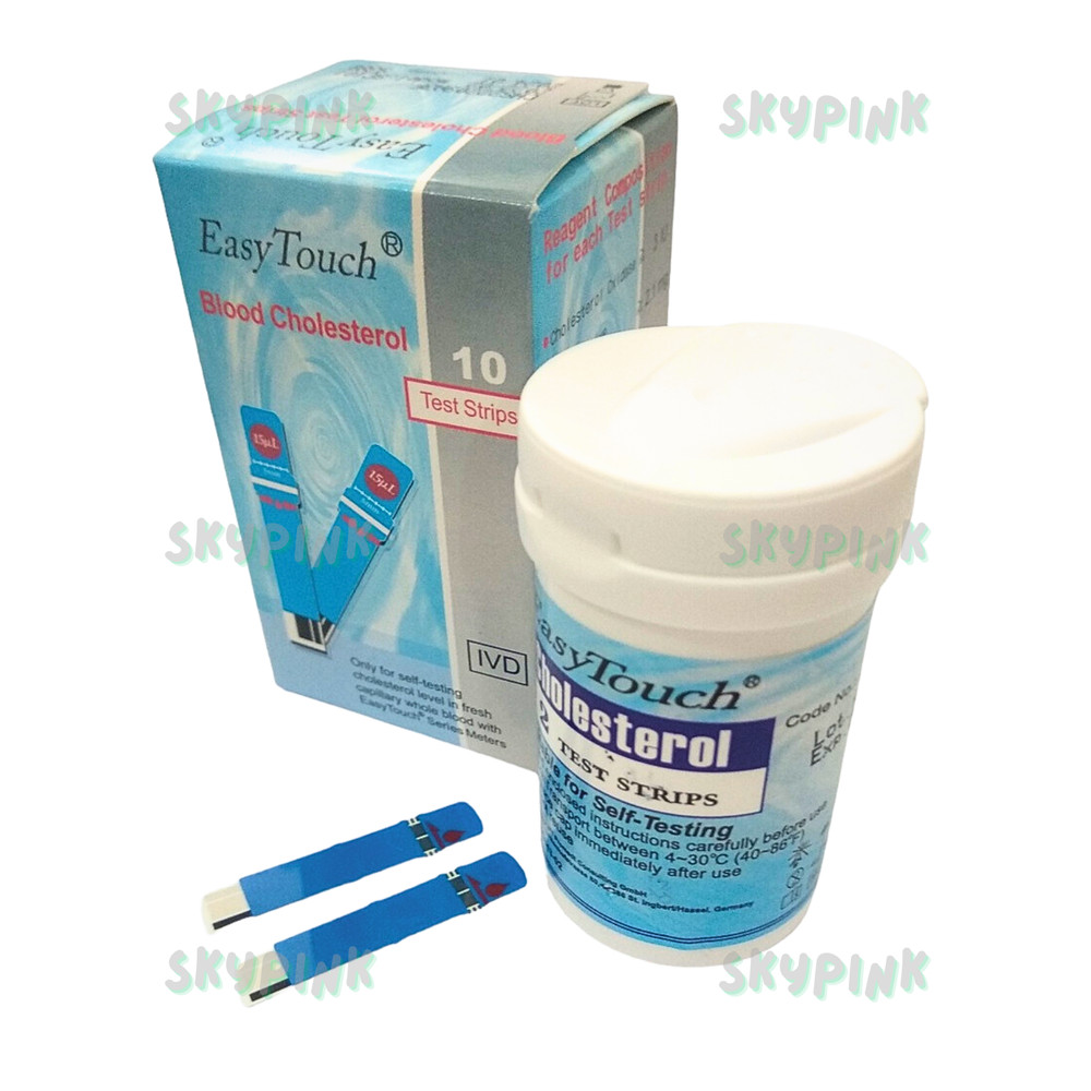 Easy Touch Test Strips For Cholesterol Level Check Original New - 10 Test Strips