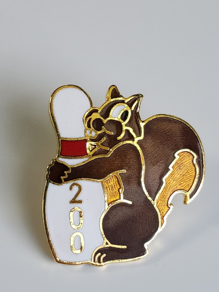 Squirrel 200 Bowling Lapel Pin