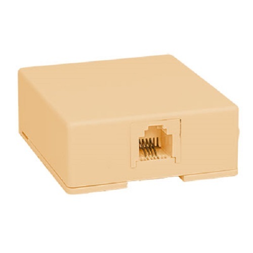 Perfect Vision RJ11 Jack, Modular Surface Mount - Ivory - PVMSJ4IVY