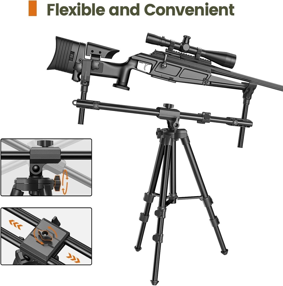 Hunting Rests, Shooting Tripod w/ Flexible Orientation, Adjustable Height