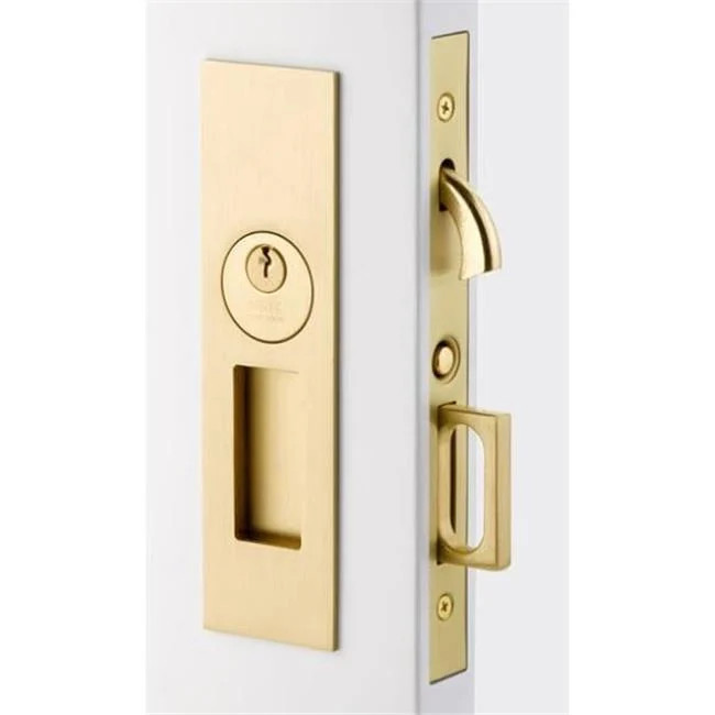 Emtek 2154US15138 Narrow Modern Rectangular Pocket Door Mortise Lock Passage ...