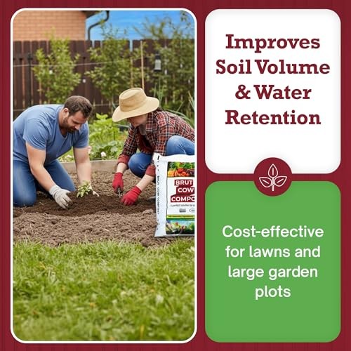 Brut Nutrient-Rich Composted Cow Manure Organic Soil Amendment - 1 Cubic Ft