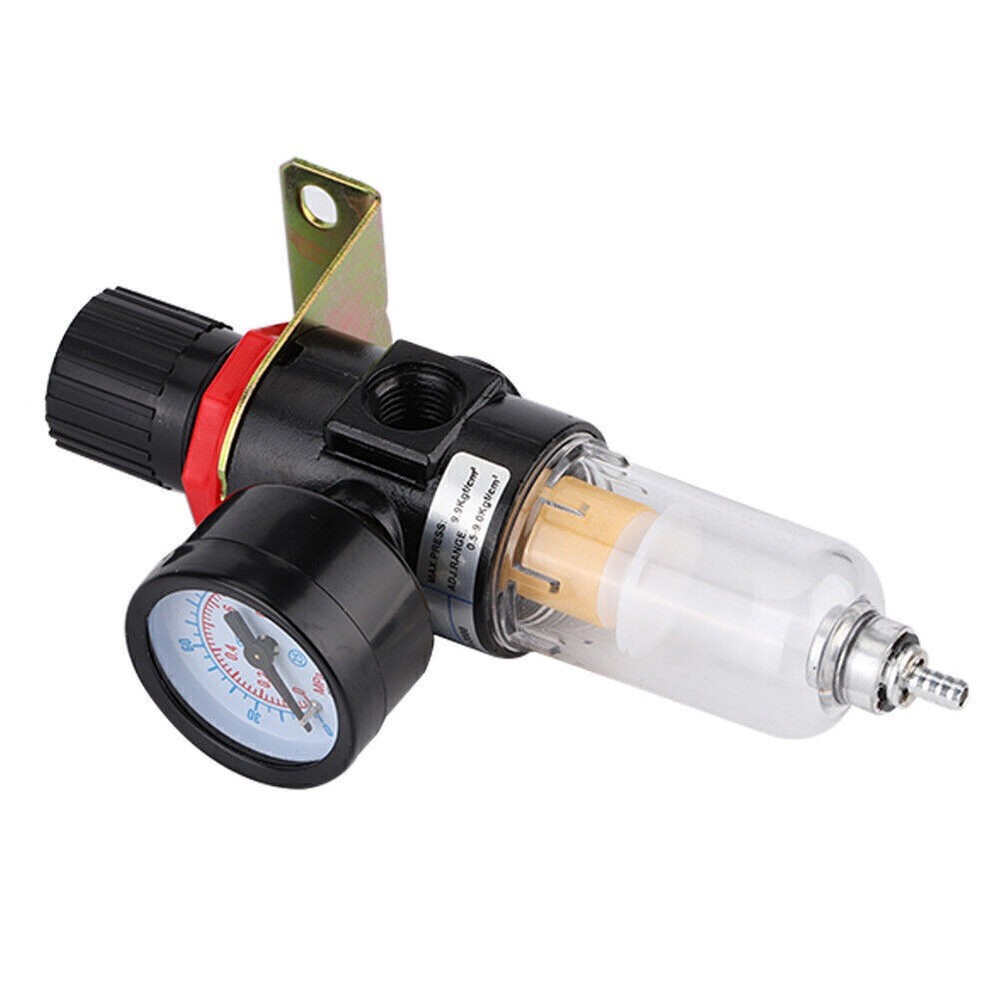 1/4" Air Compressor Filter Regulator Water Pressure Moisture Trap Separator