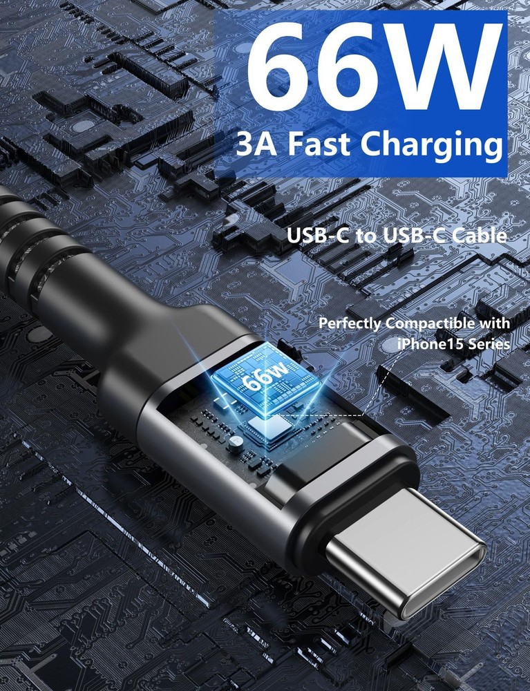 USB C to C Cable 10FT, 2Pack C Charger Cable, Long 10FT 2Pack, Grey